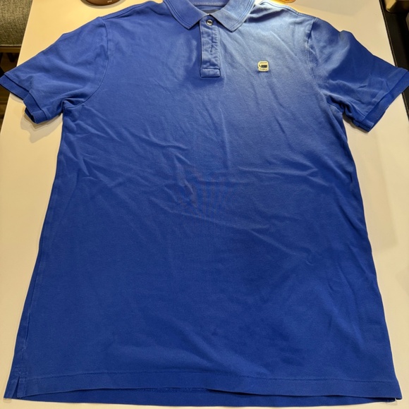 G-Star Raw Dunda Polo Shirt - Boys/Youth Size Small, Solid Blue, Pre-owned - Picture 11 of 11
